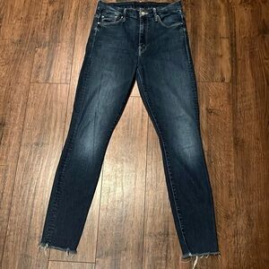 Mother High Waisted Looker Ankle Fray
